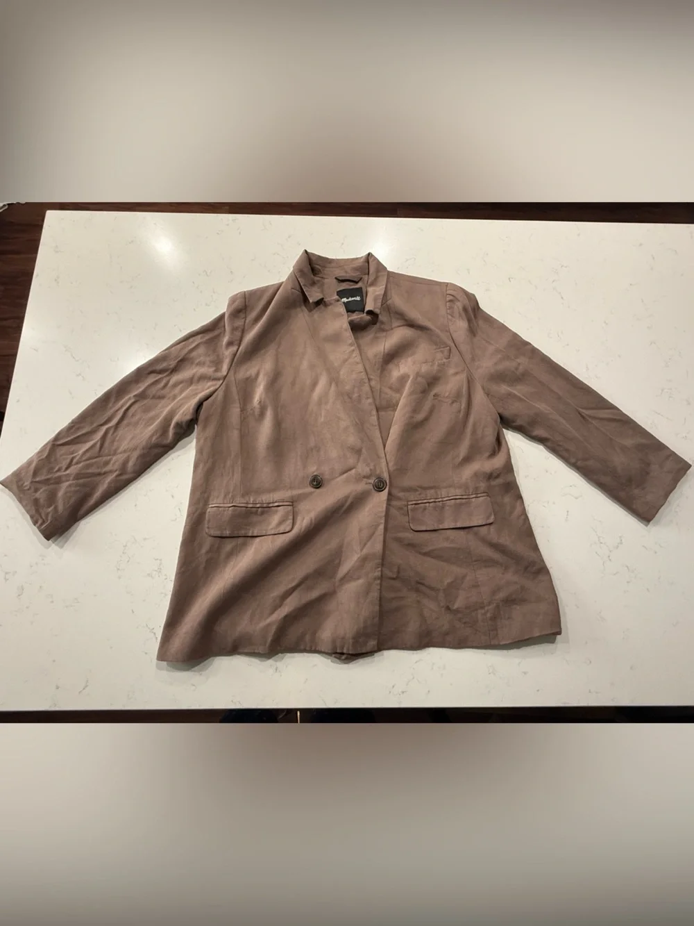 Madewell Women's Lightweight Brown Blazer Jacket. - Picture 2 of 8
